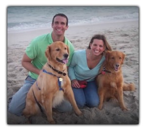 Chris and Eileen Pike of Cincinnati with golden retrievers