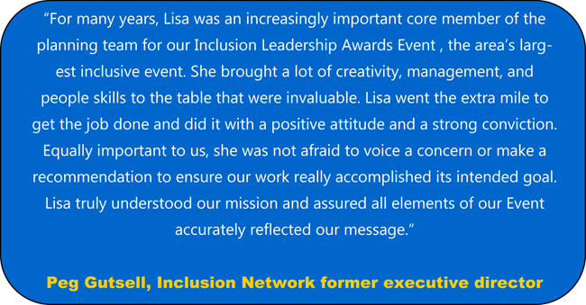 Quote about Lisa Desatnik from Peg Gutsell