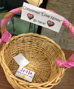 Students at Cincinnati's Ursuline Academy created love note project