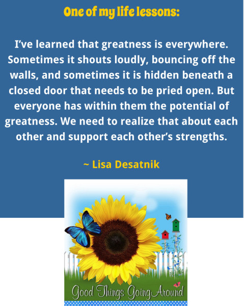 quote about greatness from Lisa Desatnik