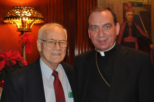Cincinnati volunteer Pete Bushelman and Archbishop Dennis Schnurr