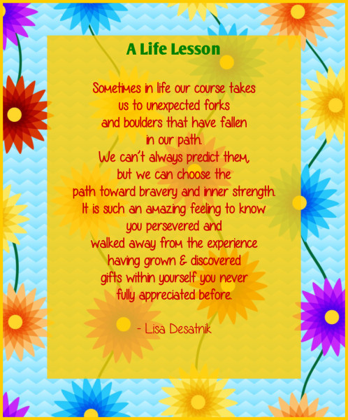 life lesson quote by Lisa Desatnik