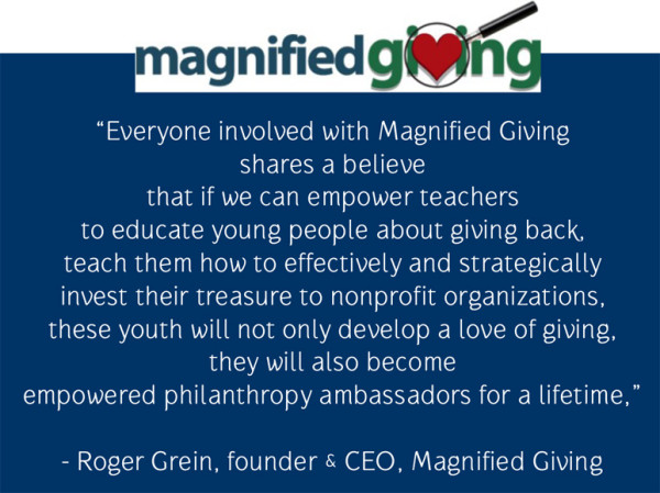 quote from Roger Grein - Magnified Giving Cincinnati nonprofit