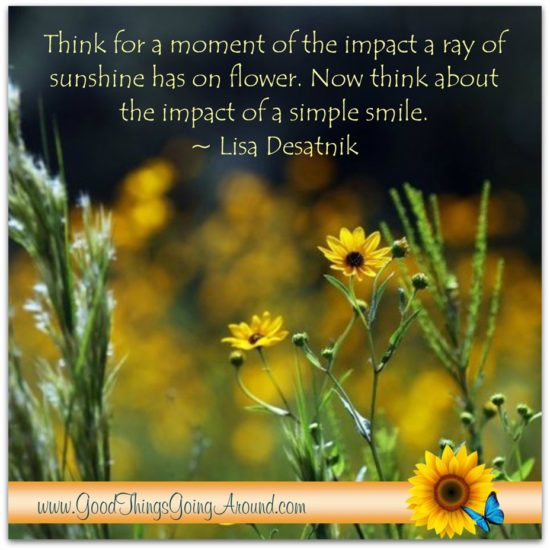 A quote about smiling by Lisa Desatnik
