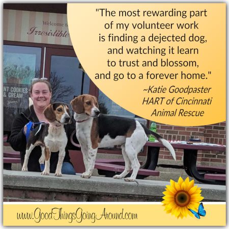 Katie Goodpaster, a volunteer coordinator for the HART in Cincinnati Animal Rescue, shares her passion for dogs